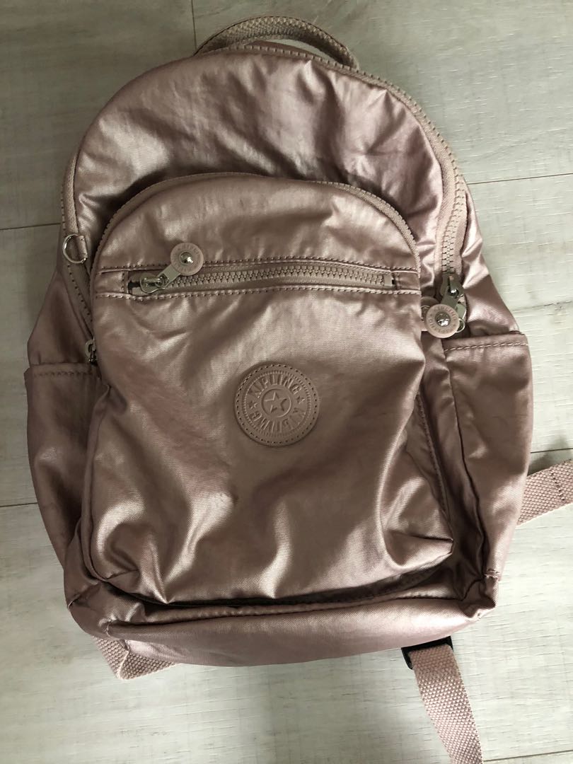 Kipling rose shop gold metallic backpack
