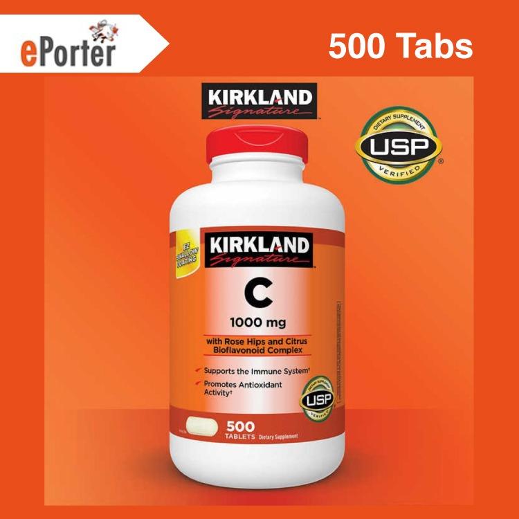 Kirkland Vitamin C 1000mg 500tabs Health Nutrition Health Supplements Vitamins Supplements On Carousell