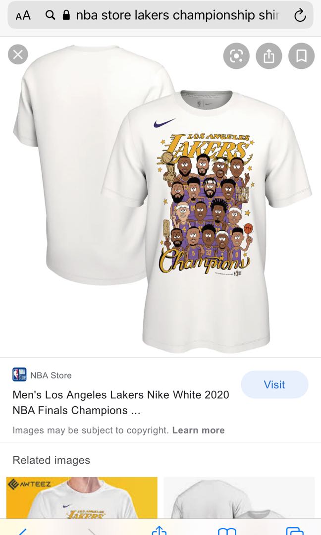 Los Angeles Lakers Nike Toddler 2020 NBA Finals Champions Roster T-Shirt -  White