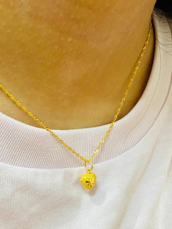 Gold necklace discount with gold pendant