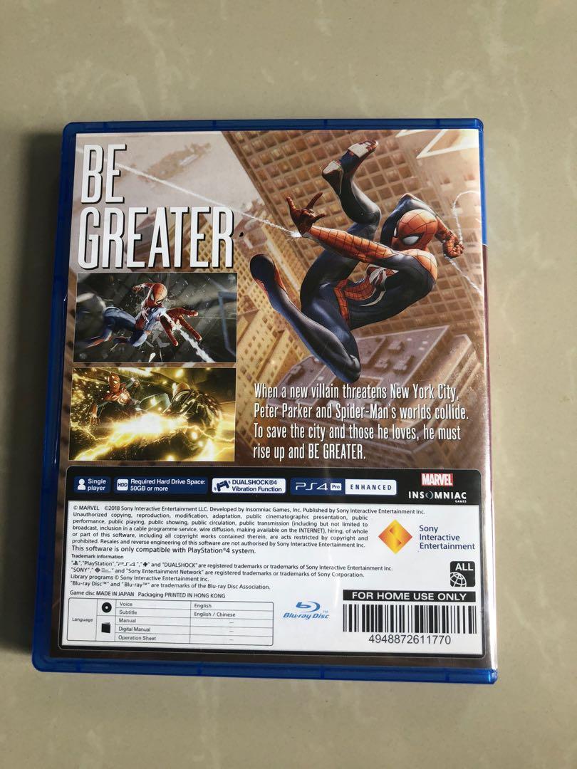 Marvel Spider Man PS4 (Category: PlayStation) located in Manila. Submitted by cbgapparel (Listing ID 1056912037, Image 2). Description: CD is very smooth no scratches .