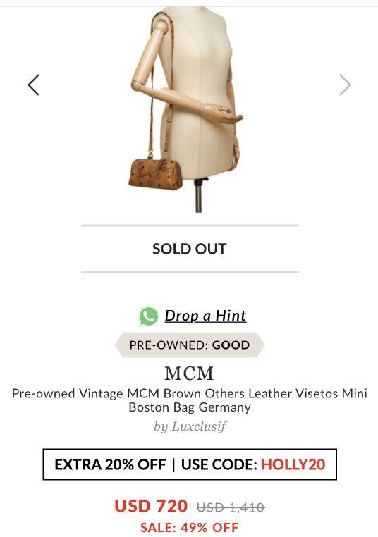 MCM Visetos Mini Boston Bag Cognac 299586