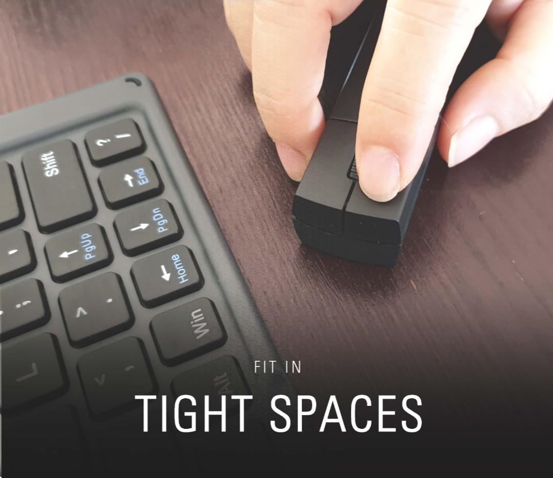 Mini Wireless Bluetooth Mouse (Category: Mouse & Mousepads) located in Singapore. Submitted by mxlink (Listing ID 1002439990, Image 3). Description: Mini Wireless Bluetooth Mouse - Dual Wireless Mode: 2.4GHz Wireless & BT 3.0 - Silent Click & Scroll Buttons - On-the-Go / Easy Portability - Ideal for Small Spaces - Ideal for Presentation & Business Traveller Product Specification: Colour: Black Material: ABS Dimension: 82(H) x 26(L) x 22(W)mm Weig