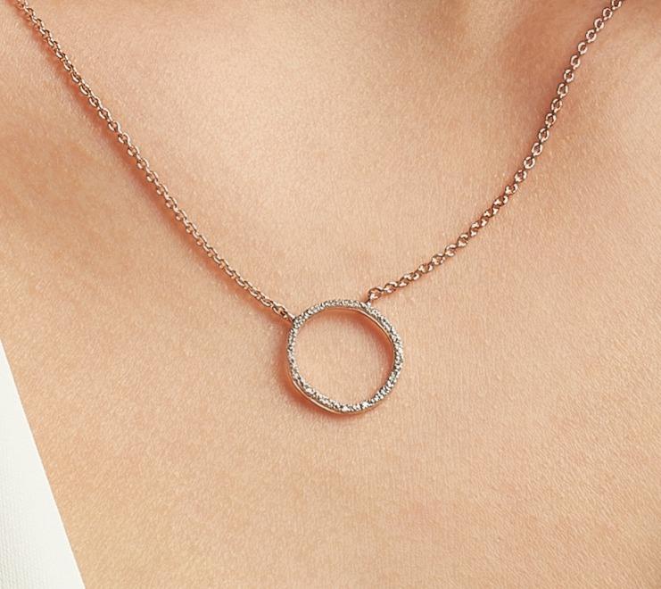 Monica Vinader Riva Circle Diamond Necklace Women s Fashion Jewelry Organisers Necklaces on Carousell