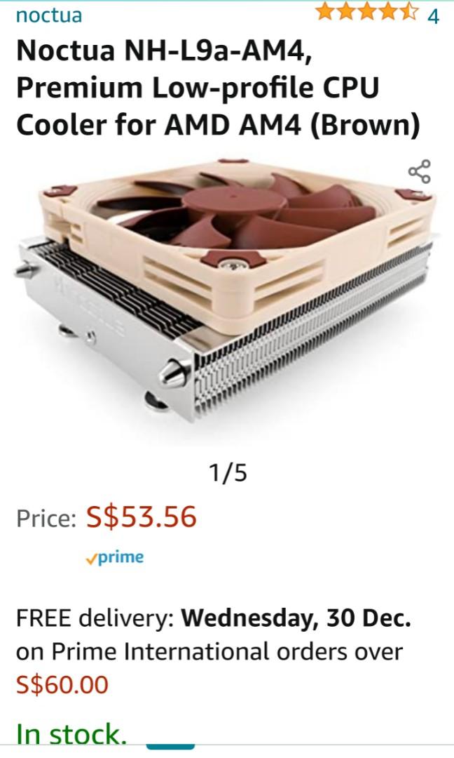 Noctua Nh L9a Am4 Cpu Cooler Electronics Computer Parts Accessories On Carousell