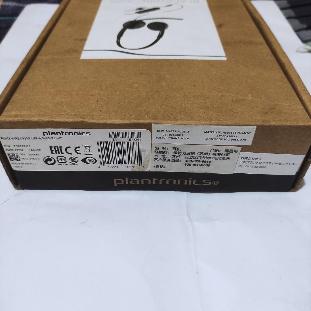 PLANTRONICS BLACKWIRE 3225 Stereo Wired Headset 3.5mm Jack and USB-A ...
