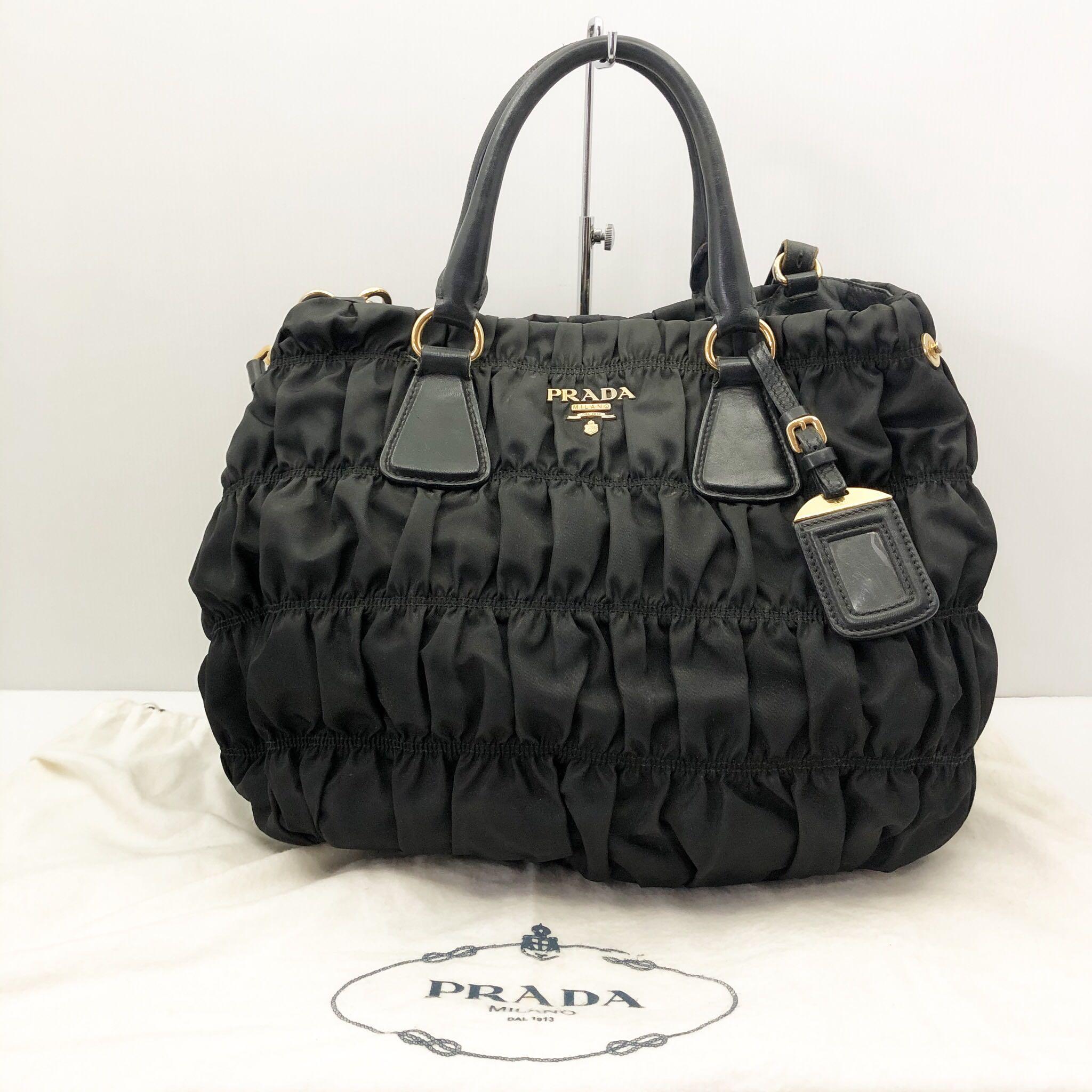PRADA NYLON WAY GATHER BAG 207014268 %, Luxury, Bags  Wallets on  Carousell