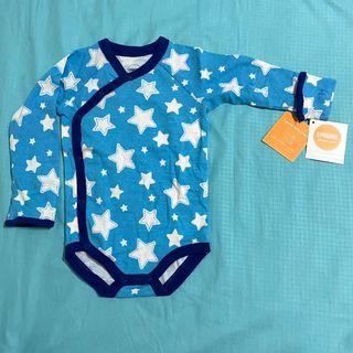 Size 6-12M Gymboree Blue Stars Romper - Baby Boy Kid Boy Long Sleeve Bodysuit Top Kimono Style #children #kidswear