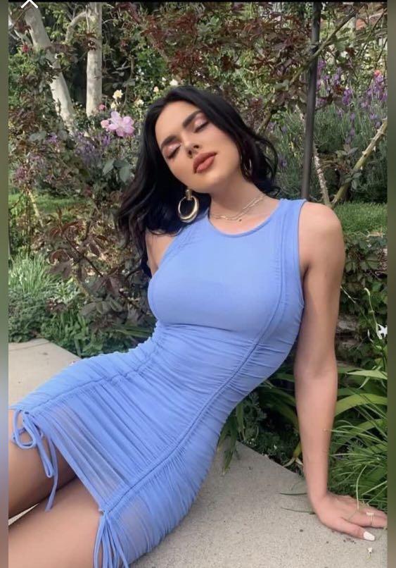 Sweet Attitude Ruched Mesh Mini Dress 