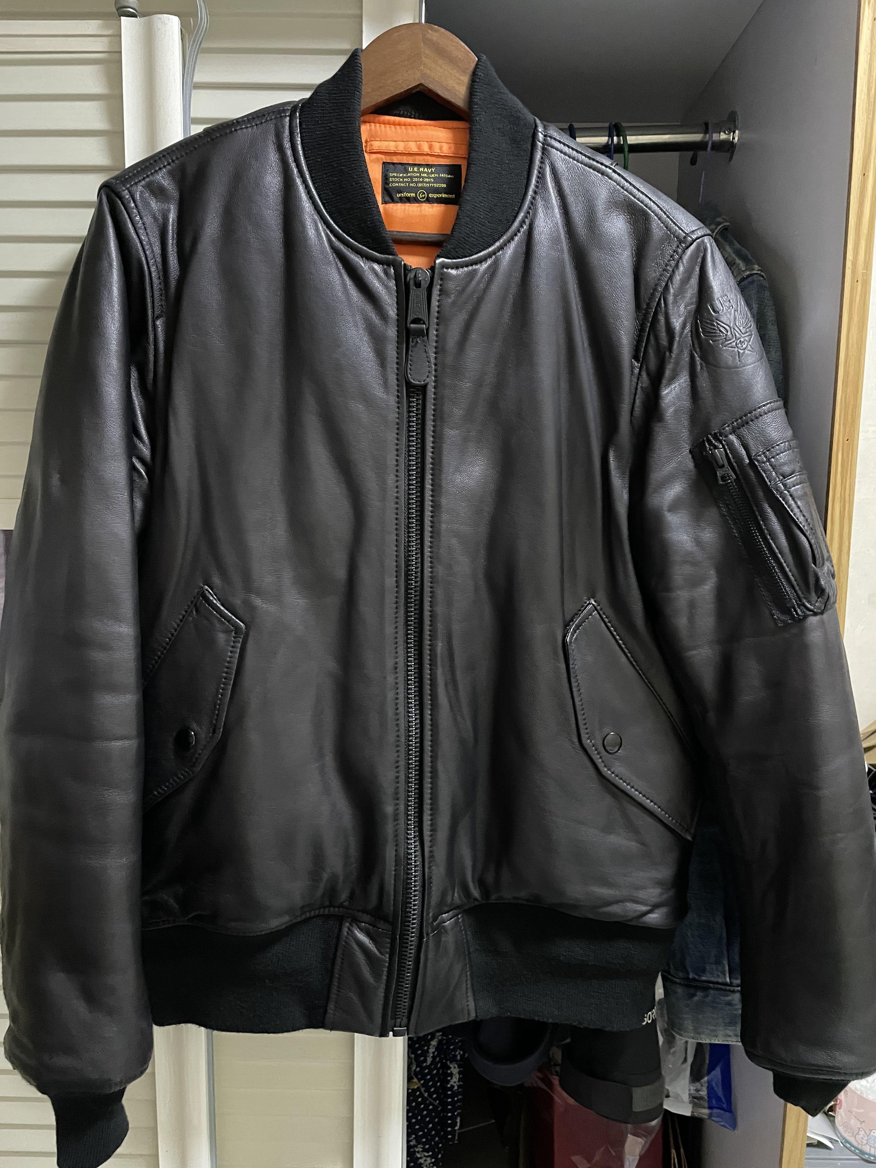 uniform experiment x Alpha Industries Leather MA-1 Jacket 皮褸Size
