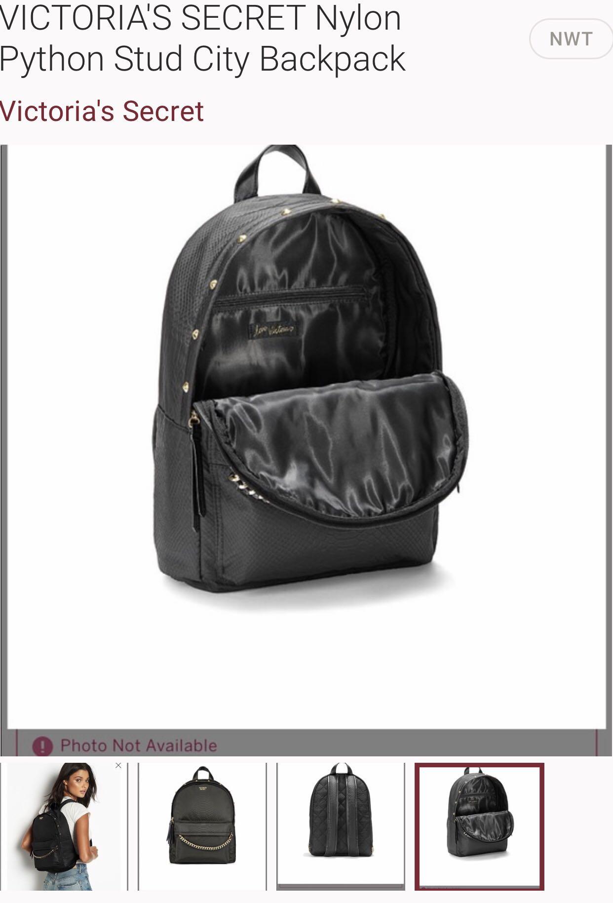 BN Victoria s Secret VS Nylon Python Stud City Backpack Women s