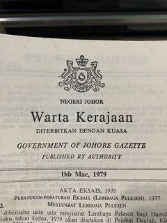Warta Kerajaan Negeri Johor Antiques Vintage Collectibles On Carousell