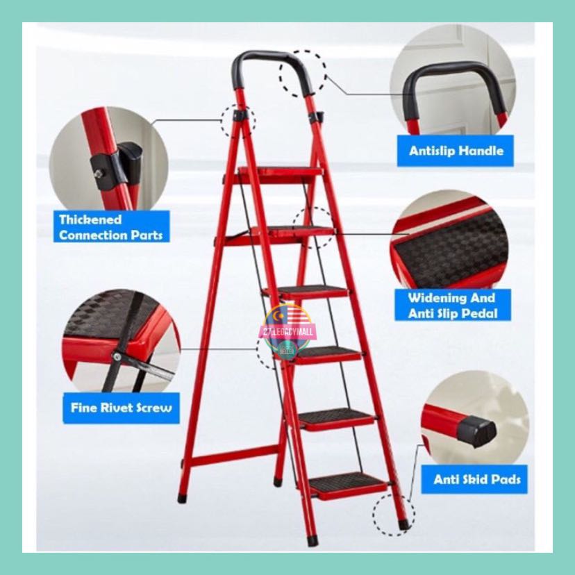 6-Step Steel Step Stool, Furniture & Home Living, Kitchenware ...