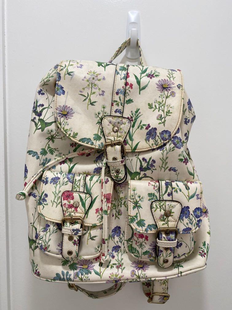 Accessorize Leather Floral Backpack