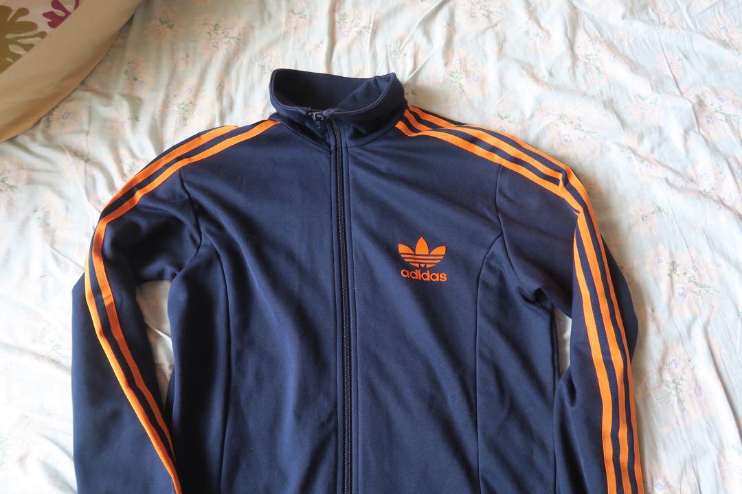 orange and blue adidas jacket