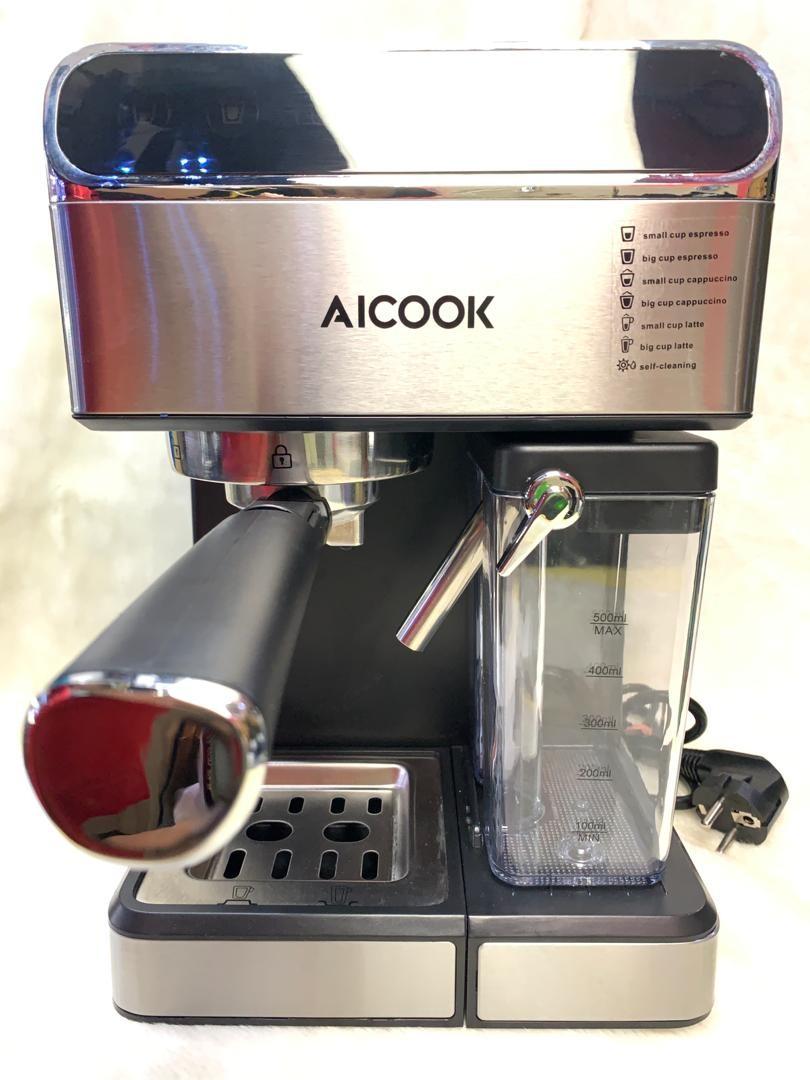 AICOOK Espresso Machine Barista Espresso Coffee Maker 1.8Liter With One Touch Digital Screen 15Bar Pump and Automatic Milk Frother