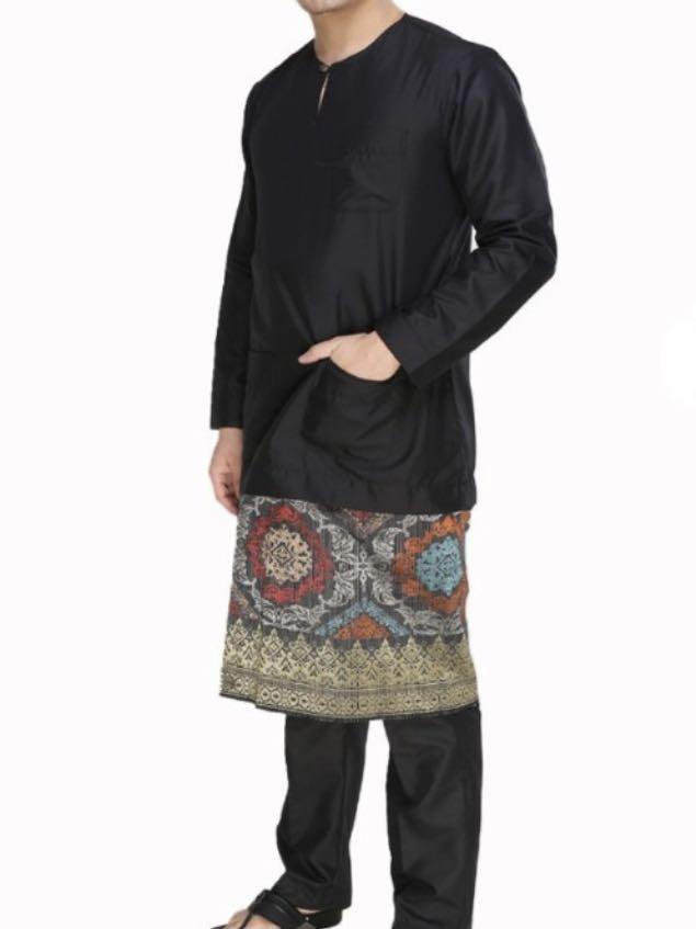 Amar Amran Baju Melayu Teluk Belanga Hitam Men S Fashion Clothes Others On Carousell