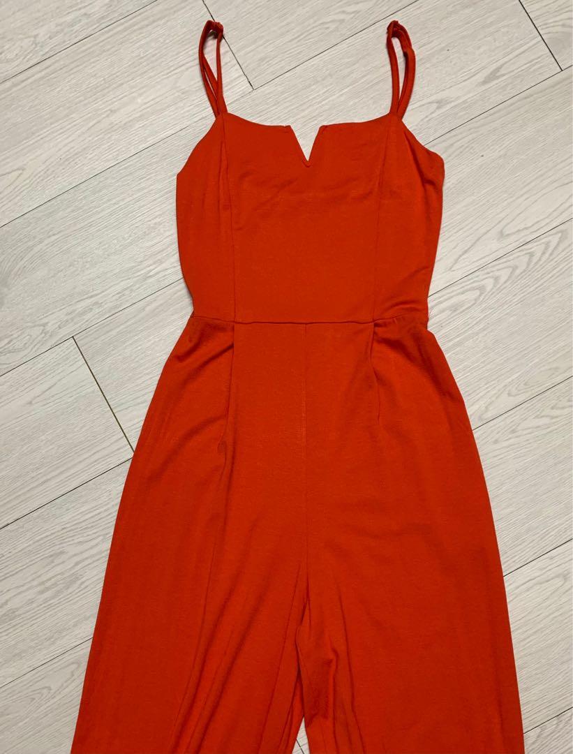 Bershka rust orange jumpsuit