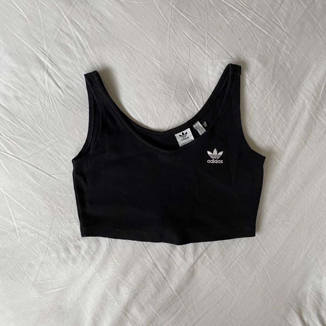 black adidas crop top