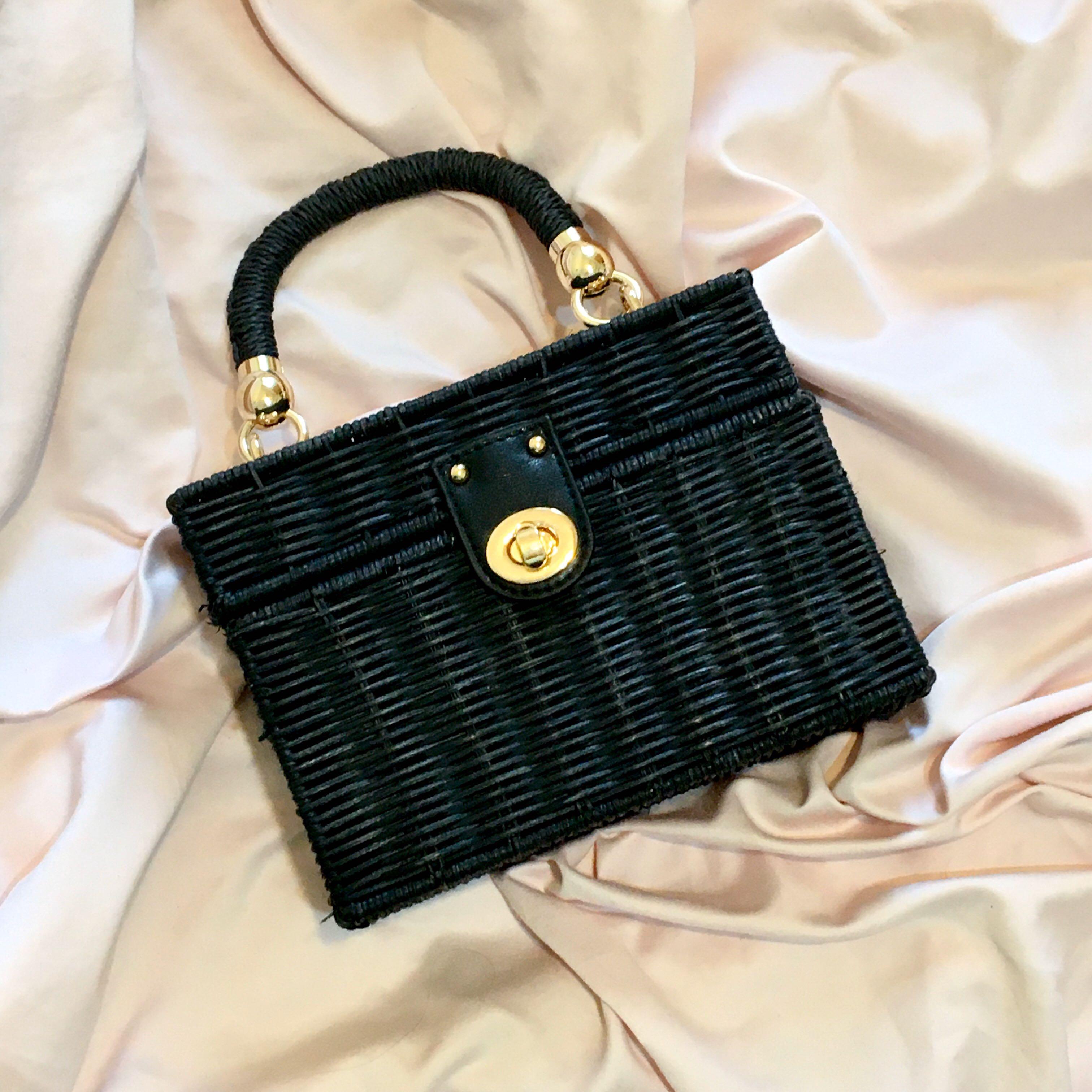 Zara black wicker bag shop