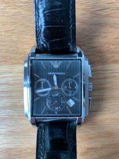 Emporio Armani Classic Chronograph Black Dial AR0478 Mens Watch - Authentic, hardly worn, letting for cheap!