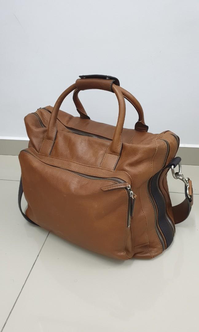 Genuine Brown Leather Fossil Duffle Bag! Well loved, but in great  condition! | eBay