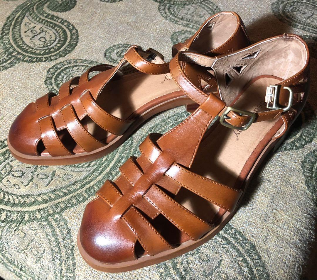 Real leather gladiator sandals hot sale