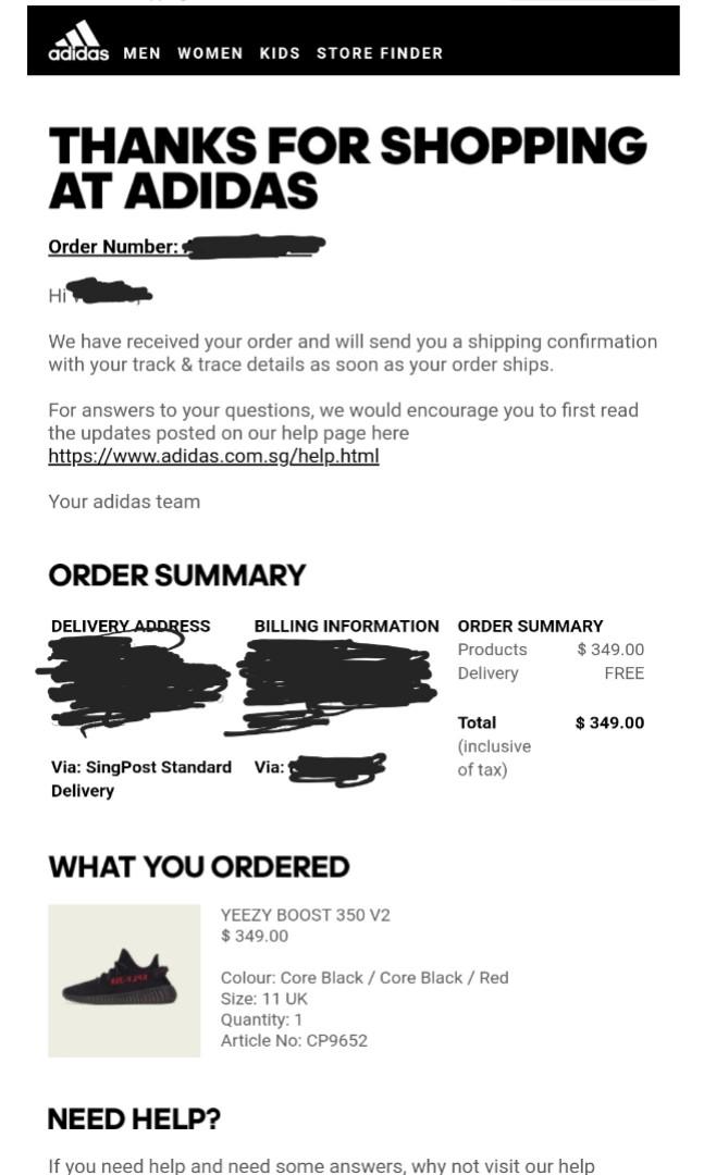 Instock Adidas Yeezy Boost 350V2 Breds US11.5