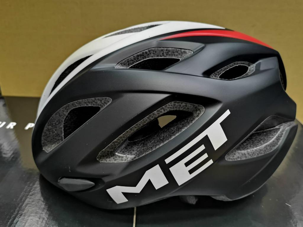 Met Idolo Road Cycling Helmet White Black Red Size Medium XL Sports Equipment Bicycles Parts Parts Accessories on Carousell