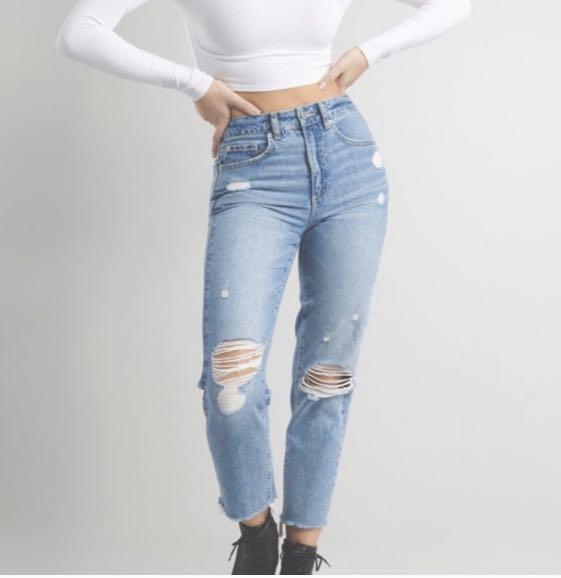 Garage ripped clearance mom jeans