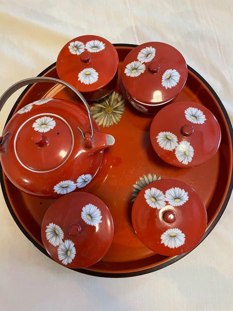 Rare Vintage Noritake Red Daisy tea set, Furniture & Home Living ...