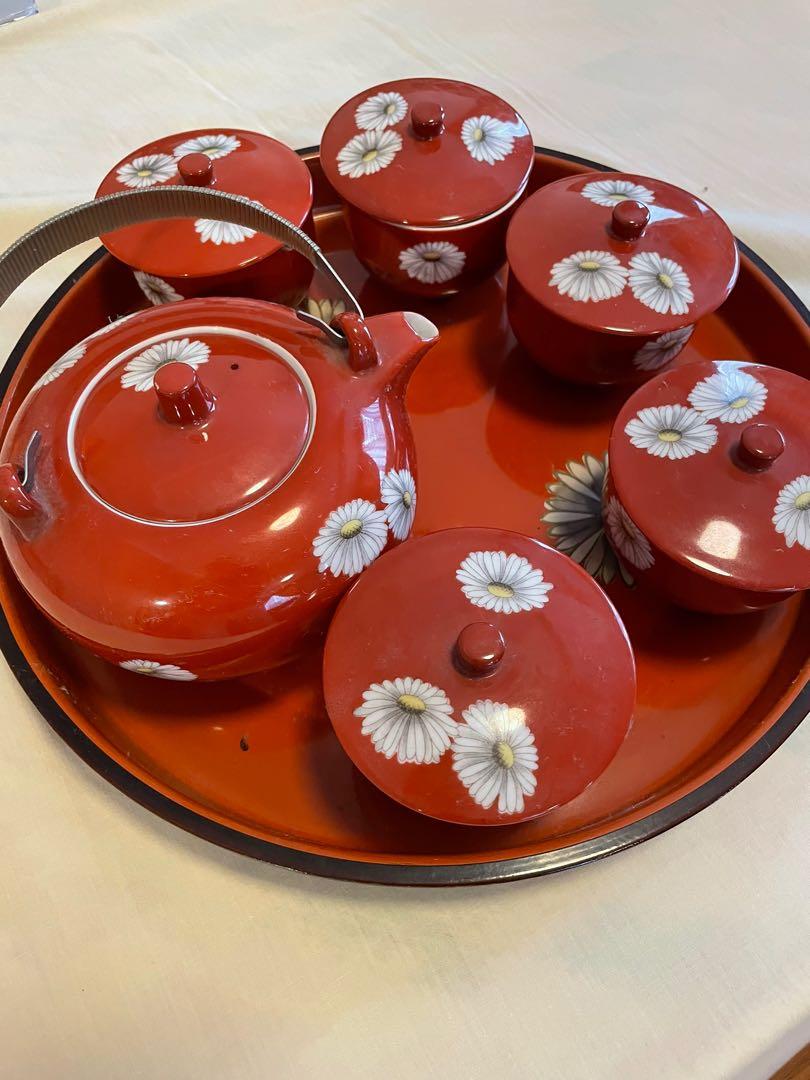 Rare Vintage Noritake Red Daisy tea set, Furniture & Home Living ...