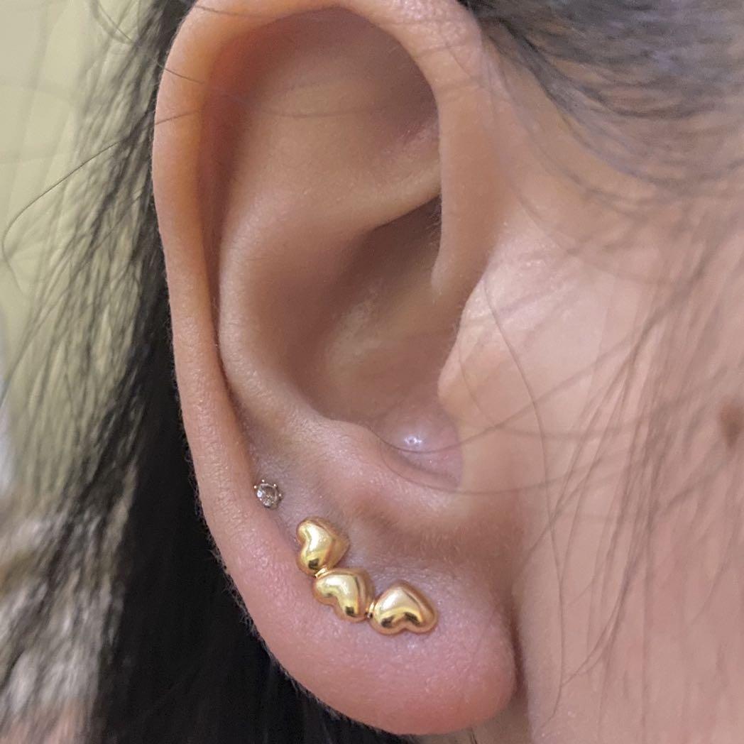 Heart clearance climber earrings