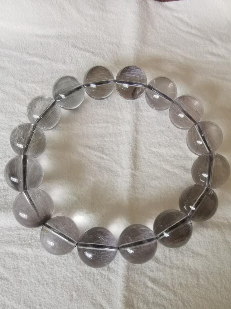 Silver rutilated quartz bracelet sale