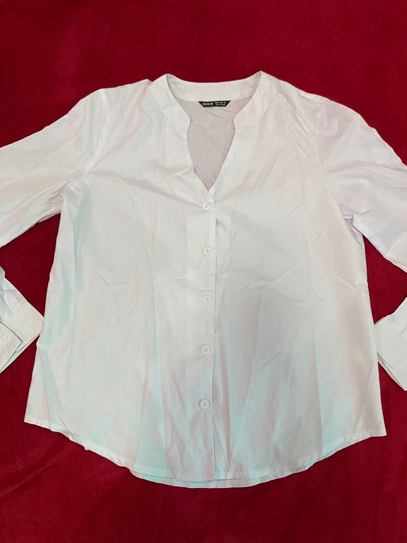 Shein button up blouse formal top 