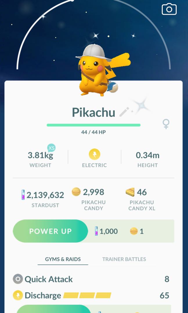 Shiny pikachu explorer