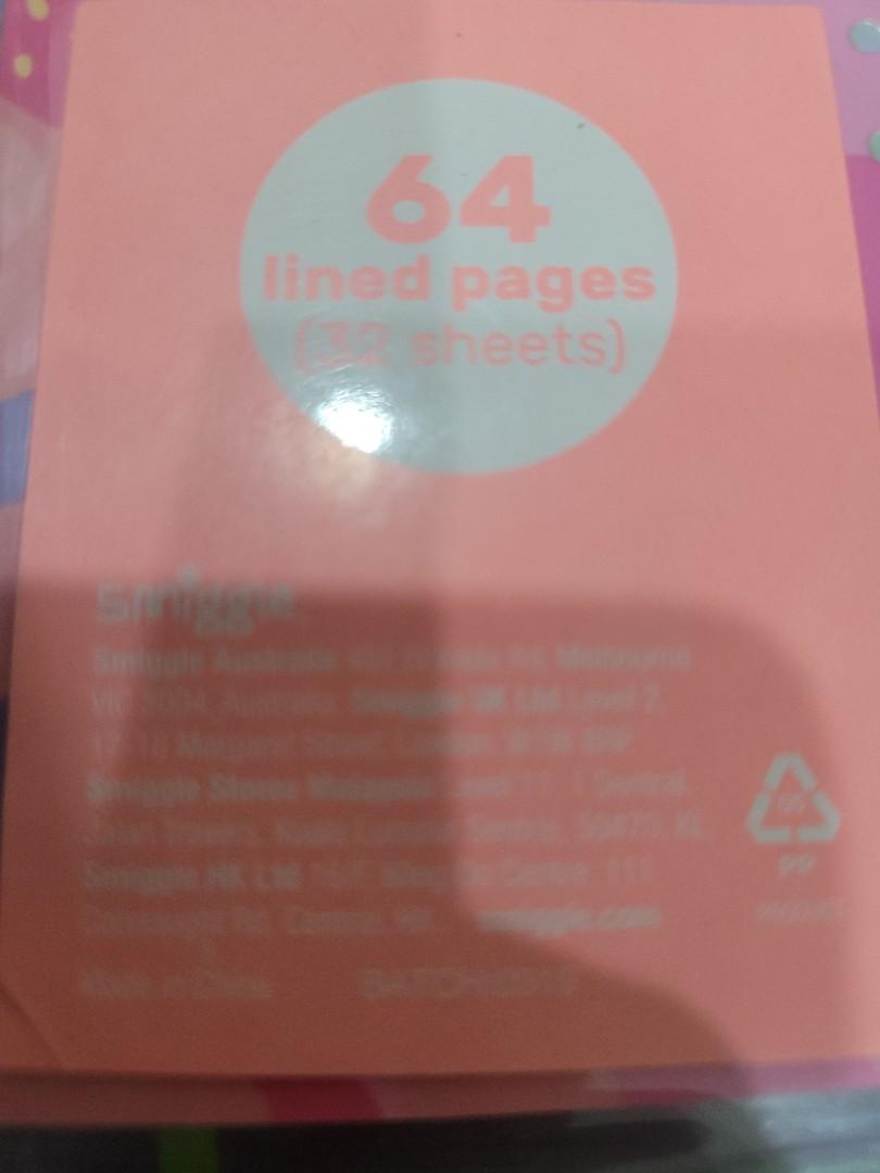 Smiggle Large Notebook 64 Lined Pages w/date (Category: Stationery & School Supplies) located in Pasay City. Submitted by declutteringmomshi (Listing ID 1057148941, Image 3). Description: .