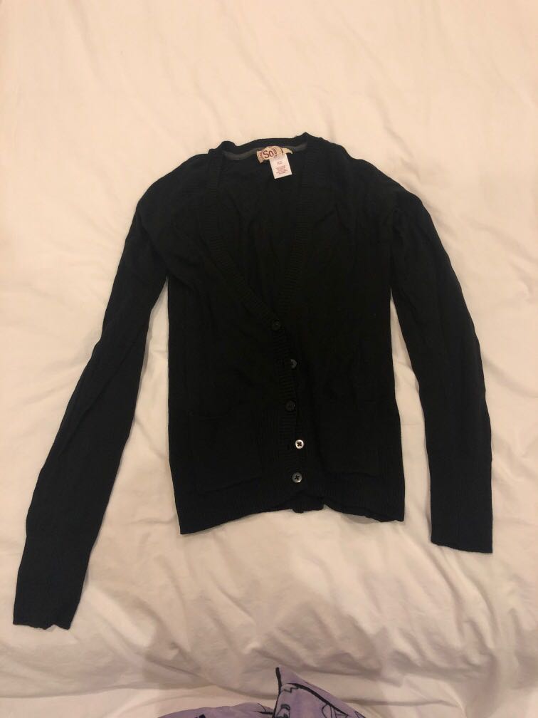 kohls womens black cardigan