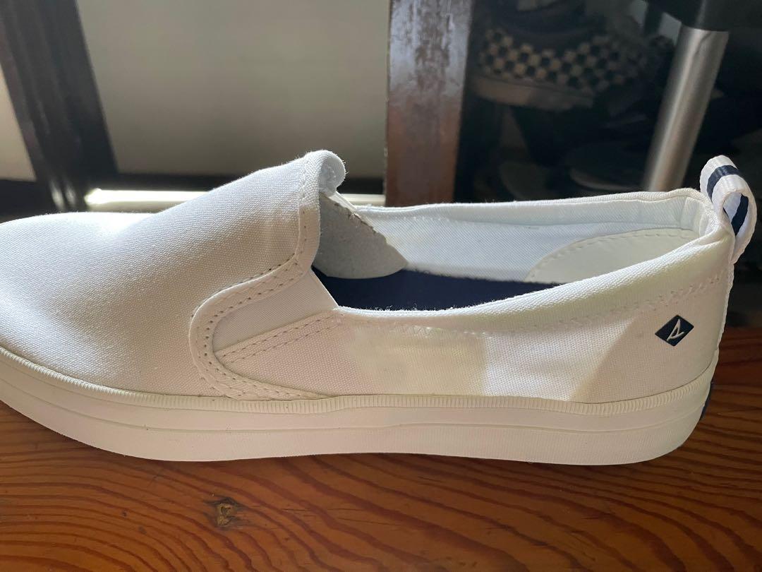 Sperry White Slip-On, Women'S Fashion, Footwear, Sneakers On Carousell