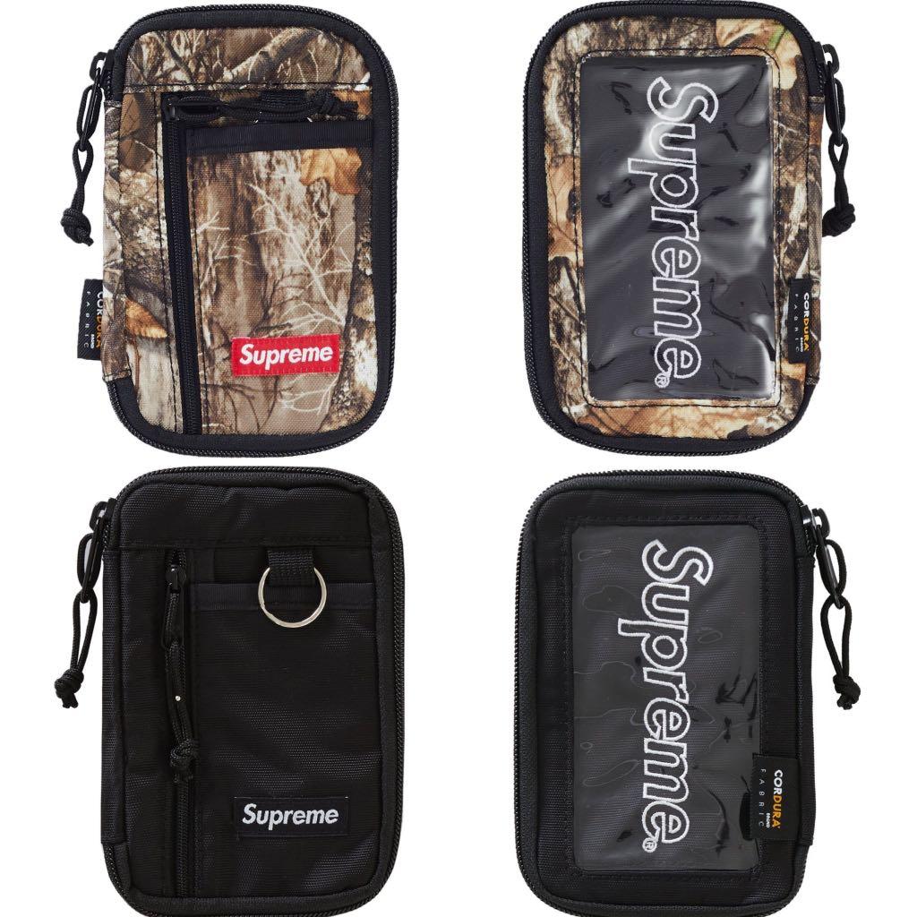 Supreme small zip pouch / bag / wallet (Black / Camo)