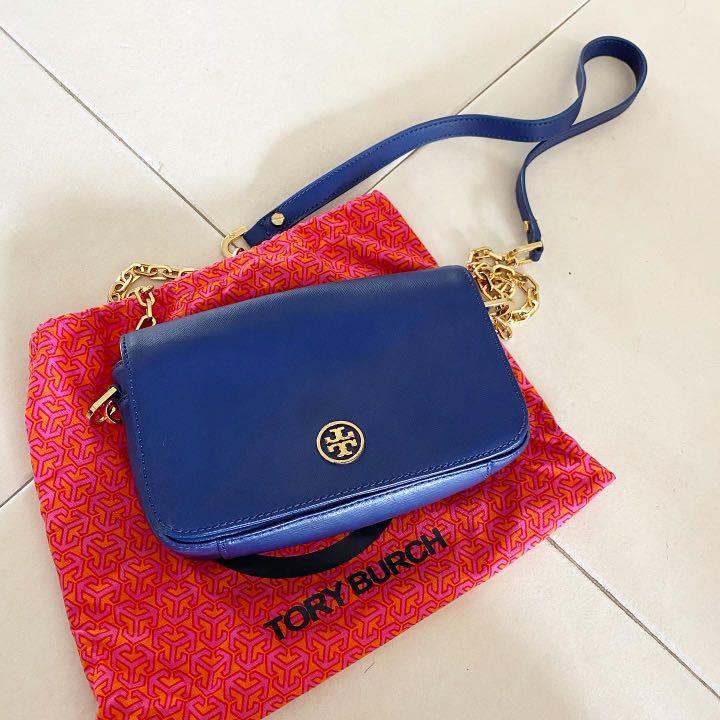 Tory Burch Sling Bag blue saffiano leather, Women's Fashion, Bags &  Wallets, Cross-body Bags on Carousell