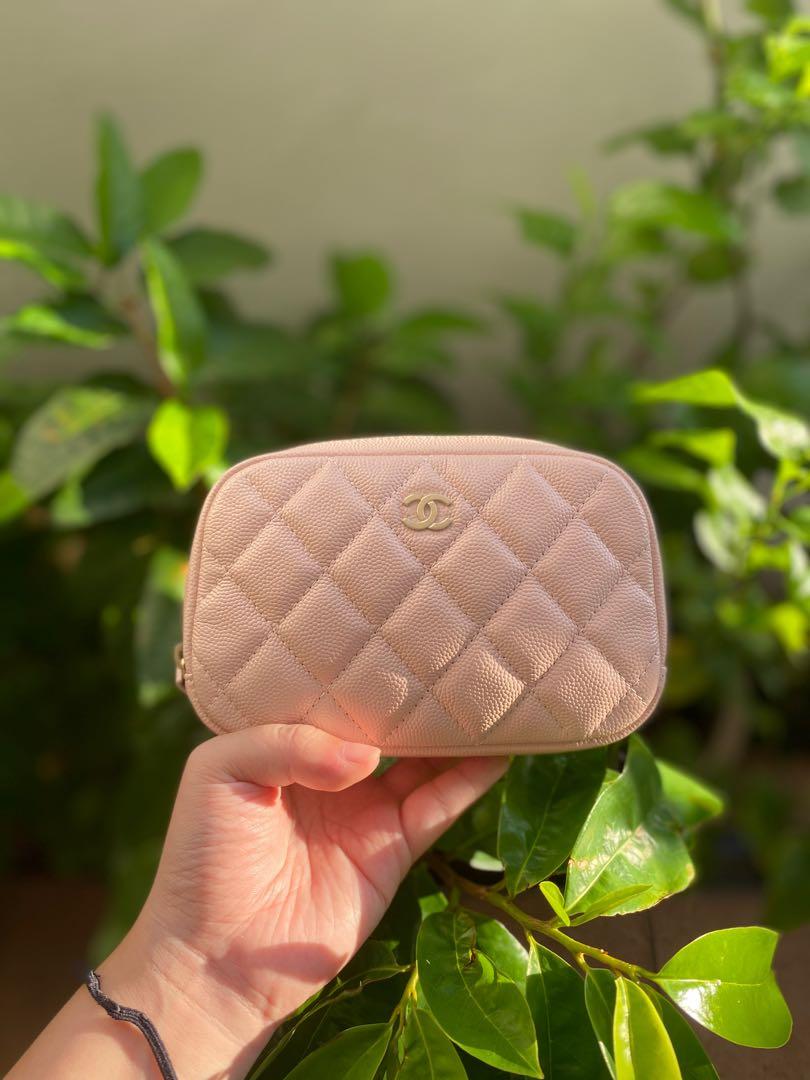 Chanel 21C Small Cosmetic Pouch Caviar Rose Clair LGHW