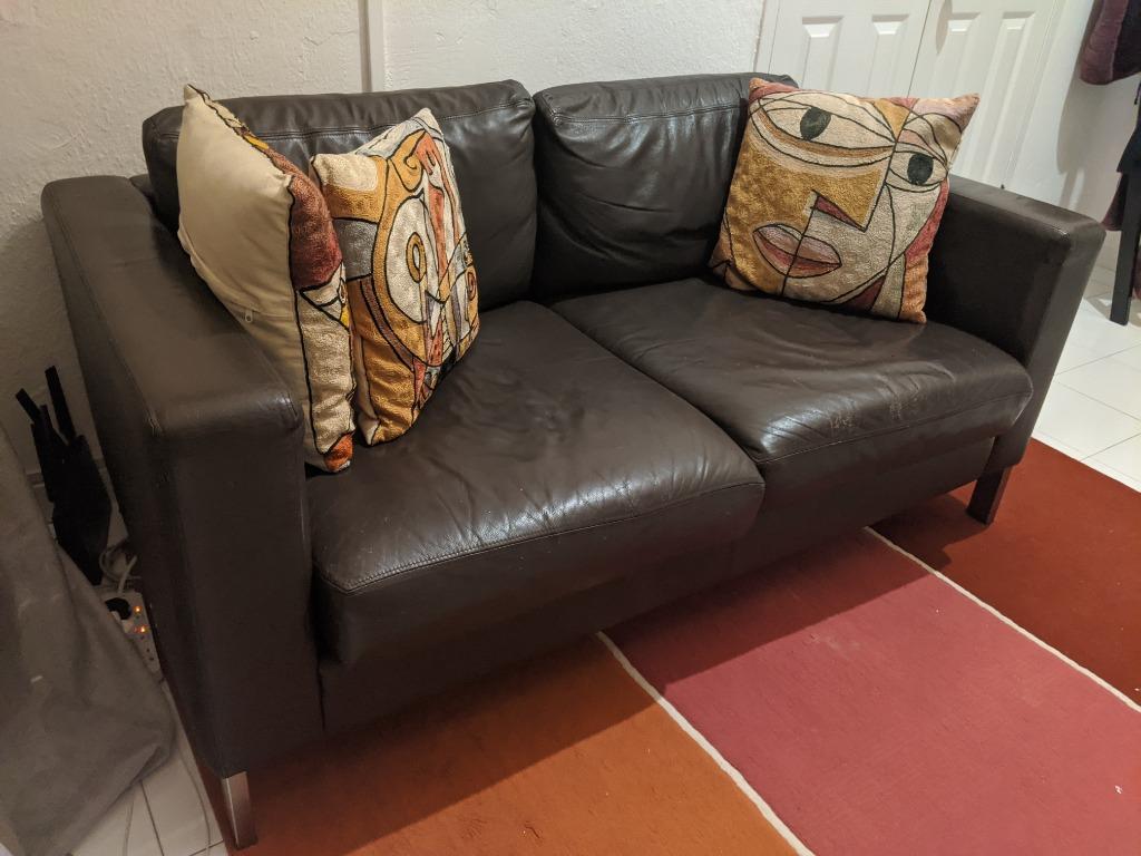 2nd hand leather sofas 2 seater and 3 seater Furniture Home Living Furniture Sofas on Carousell
