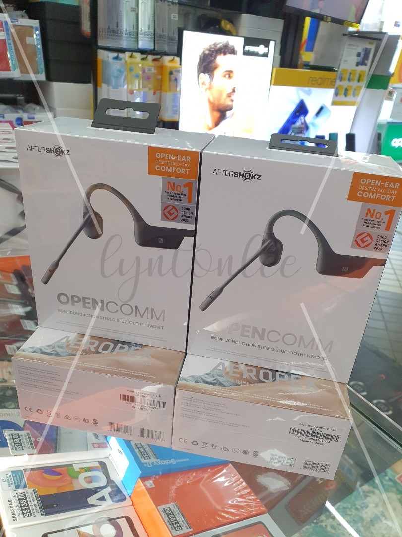 aftershokz opencomm bone conduction bluetooth headset