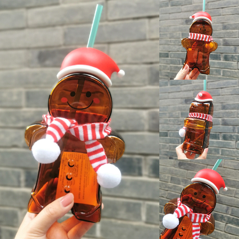 Starbucks China Red Christmas Gingerbread man 20oz Thermos Tumbler