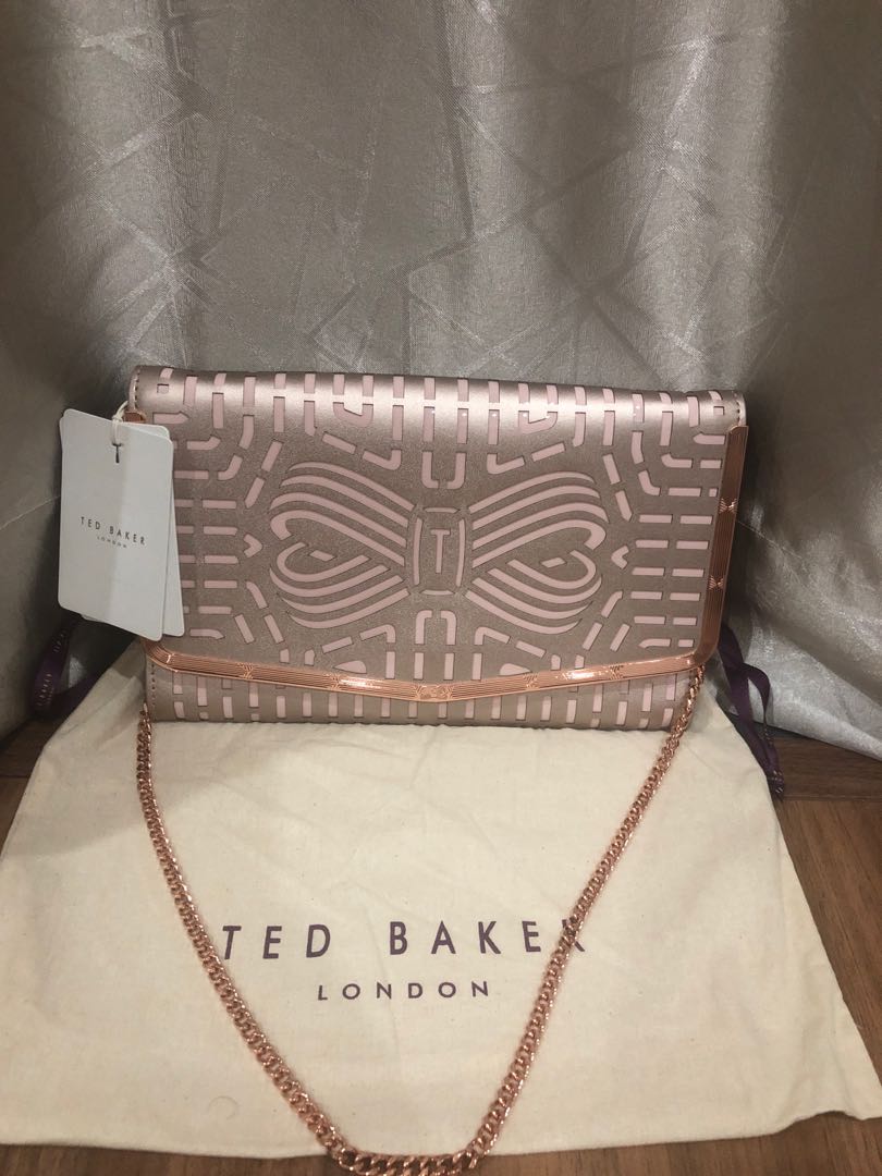 REDUCED Authentic Ted Baker Rose Gold Pink Bag Clutch Crossbody