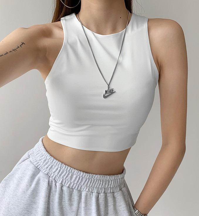 [INSTOCK] Basic Crop Top (Category: Sleeveless) located in Singapore. Submitted by bubsandmums (Listing ID 1053235254, Image 4). Description: INSTOCK S - Bust: 69+cm / Waist: 58+cm / Length: 35cm M - Bust: 73+cm / Waist: 62+cm / Length: 36cm Material: Polyester Blend Package Content: 1 PC Stretchable Measurement Accuracy : Measurements could have discrepancies of +/- 1 - 3cm. Please note that there could be slight differences in the colour tone o