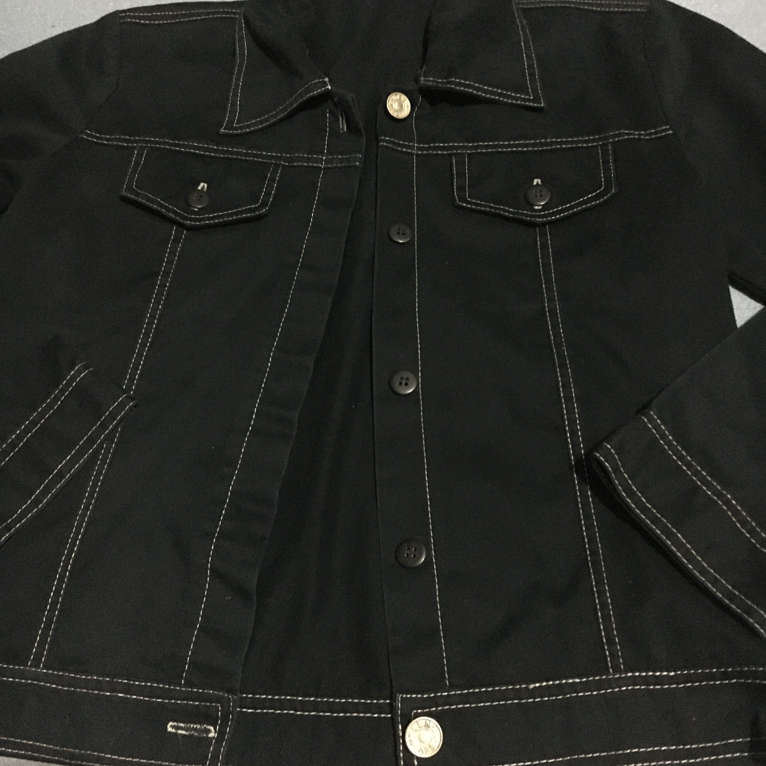 black jacket white stitching