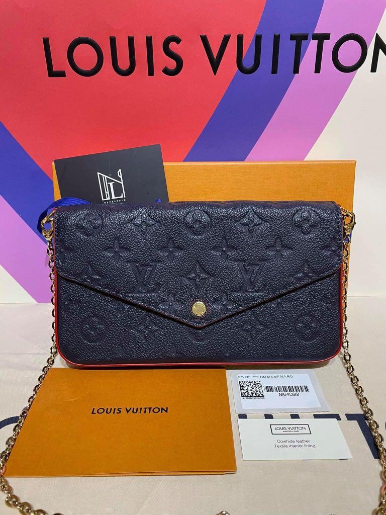 NEW Louis Vuitton FÉLICIE POCHETTE Navy Red LV