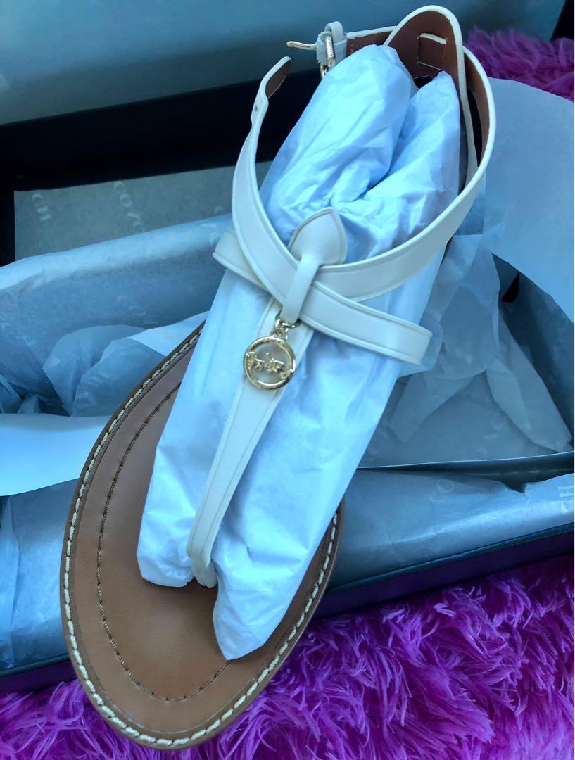 Coach Lydia Leather Sandal Women s Fashion Footwear Flats